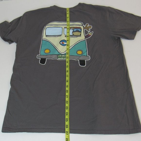 Adult Gray Breckenridge, Colorado Camper Van Adventure Graphic T-Shirt Size L - Picture 7 of 7